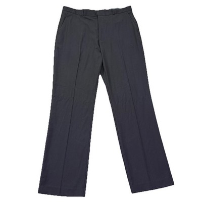 NWT Perry Ellis Dress Pants Men s 34x32 Black Pinstriped Flat Front Classic New