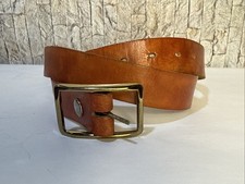 Vintage Leather Belt Men's 38-42 Orange Handmade 1.25" Width