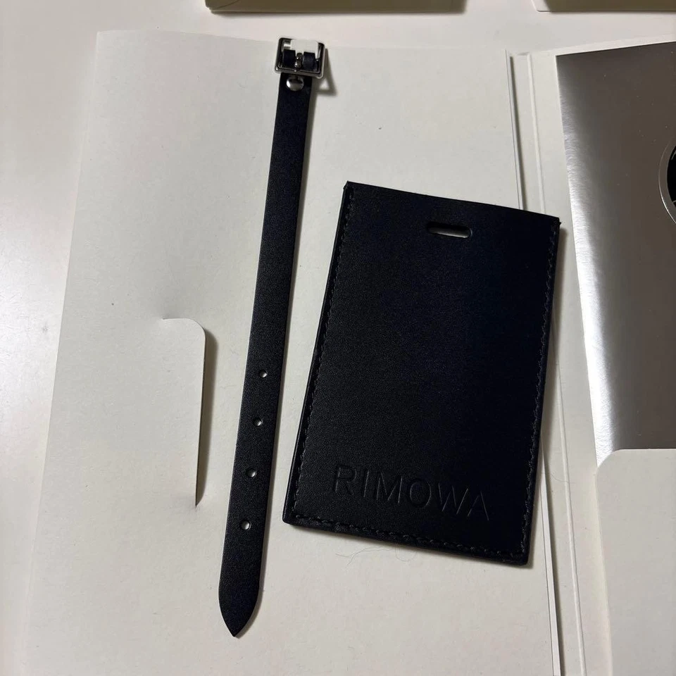 RIMOWA Travel Luggage Tag Name Tag Leather Black With Sticker Brand New Unused - Image 3 of 4