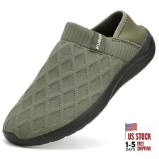 Mens Womens Slippers Indoor Lightweight 13.5 Women/11.5 Men A Black Green