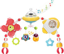 Baby Stroller Arch Toy, Musical Car Seat Toy for Infants | Adjustable Clip Fits