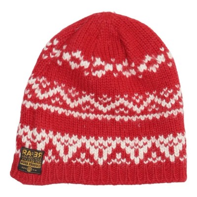 Rag Recycle Rag Restyle, Beanie-Mütze, Größe: S, Acryl/Wolle, Rot/Weiß #pmG