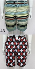2Tattoo Golf performance Men Short 32x10 Skull Argyle  Silky Poly Golf Punk Y2K