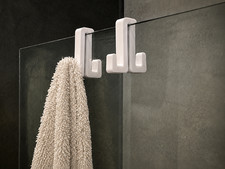 2PCS Double Sided Shower Glass Hooks - Bath Towel Robe Hanger Screen Door