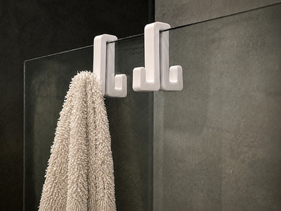 2 Stück Doppelseitige Dusche Glas Haken - Badetuch Bademantel Aufhänger Paravent Tür