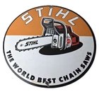 Vintage Stihl Chainsaw Sign - Porcelain Hardware Store Display Best Saw Gas Sign