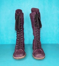 Bottines Vintage REGINA En Cuir Violet - Talons Carrés, Taille 36, Très Bon état, Espagne