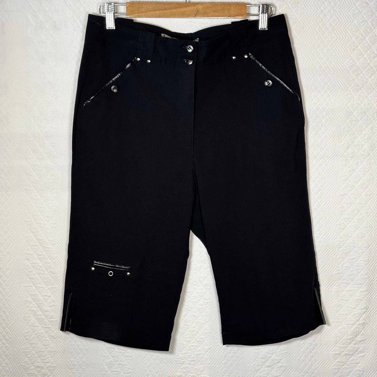 Bermuda Golf Jamie Sadock IXSPA 2000 Femme – Noir, Taille 10, Vintage Avec Poches