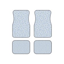 Blue Floral Pattern Car Mats Car Mats Set of 4
