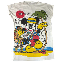 VTG Disney Mickey Mouse Tee Vacation Double Single Stitch Tropical Retro Shirt L