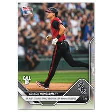 2025 Topps Now 463 Colson Montgomery Chicago White Sox Call-Up RC HR 3rd Game