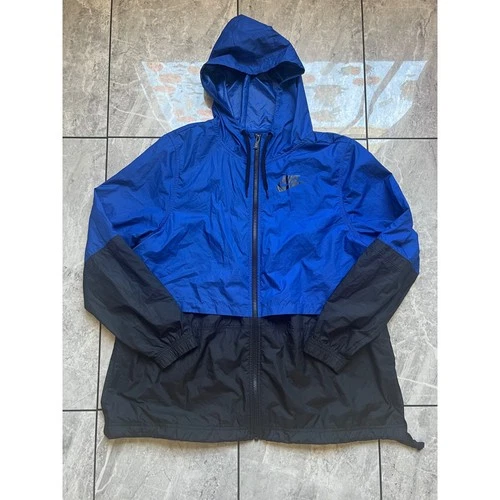 Nike Mens Windrunner Hooded Windbreaker Jacket Blue Black AJ2982-438 Large - product listing photo