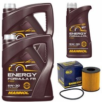 MotoröL Set Mannol 5W30 Api Sn 11 Liter + ÖLfilter FüR Ford Transit Bus 2.2 Tdci
