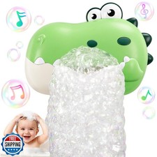 Baby Bath Toys, Rechargeable Dinosaur Bath Bubble Machine with Mu
