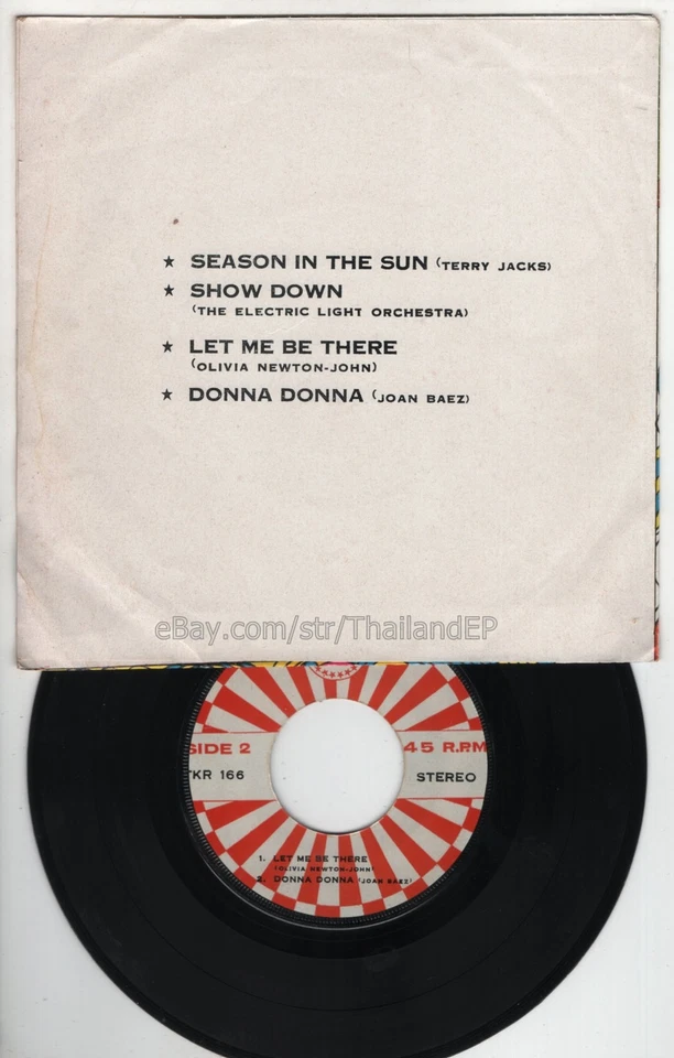 THE ELECTRIC LIGHT ORCHESTRA / OLIVIA NEWTON-JOHN / THAI EP 7" THAILAND 45RPM Foto 3 de 3