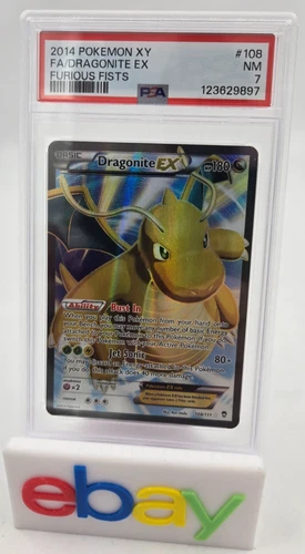 PSA 7 Pokemon Dragonite EX XY Furious Fists Full Art 108/111