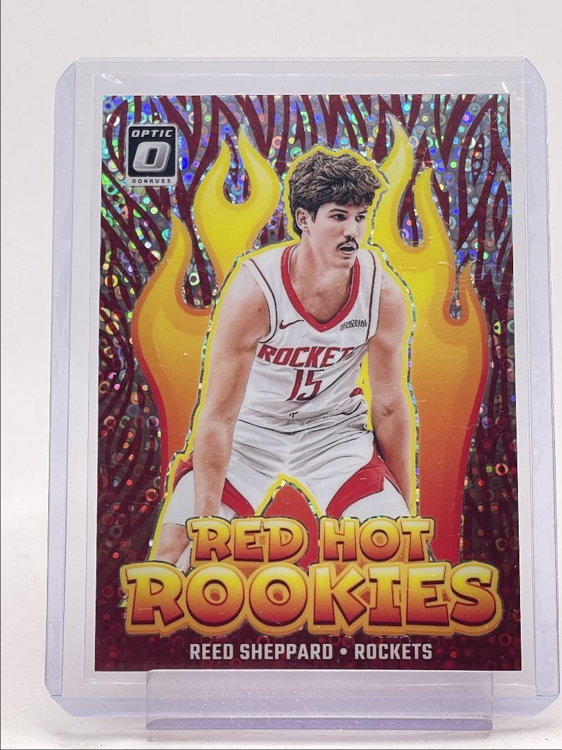 REED SHEPPARD 2024-25 DONRUSS OPTIC RED HOT ROOKIES FAST BREAK RC Q5722