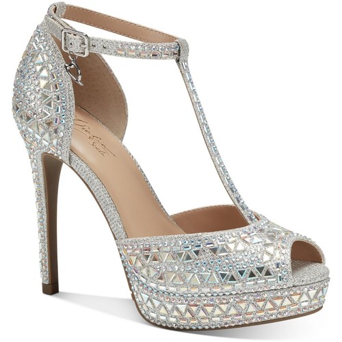 Thalia Sodi Womens Chace Silver Platform Pumps Shoes 9.5 Medium (B,M) BHFO 0233