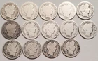 Starter Lot 14 Coins 90% Silver U.S. Barber Dimes 1902 thru 1916