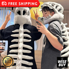 Realistic Dinosaur Skeleton Costume 75/115cm Plush Halloween Cosplay Headgear