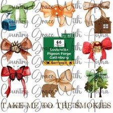 Sublimation Print Smokey Mountains Bow Ready To Press Paper Ink Heat Transfer