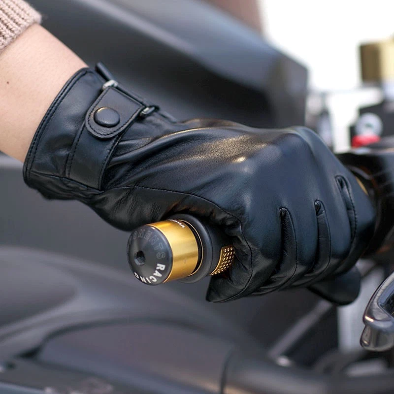 Mens Genuine Nappa Leather Warm Lined Gloves On Sale #M013NC