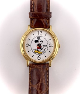 Mickey Mouse Disney Lorus Watch Working (New Battery Easy Read Dial Collectable