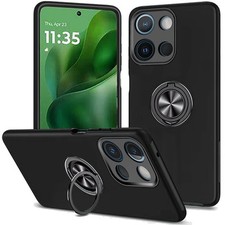 For Moto G Power 2025/26 Case Rubber Dual Layer w/ Magnetic Ring +Tempered Glass