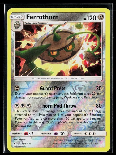 Ferrothorn 103/181 Rare Reverse Holo Team Up Pokemon LP