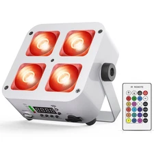 Rechargeable Stage Par Light Wireless 4LED RGBWA UV Uplights DJ Battery DMX APP