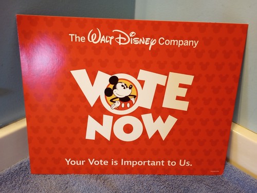 Disney Mickey Mouse VOTE NOW Poster Sign NEW 8.25" x 10.75" cardboard sign