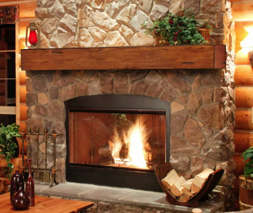 Custom Made Fireplace Mantel Hand Hewn Rustic Barn Beam Farmhouse Country  Rustic | eBay