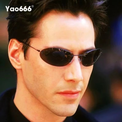 Polarized Ultralight Fashion Pilot the Matrix Neo Sunglasses Rimless Men Driving