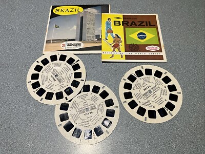 1960's VIEWMASTER 3 Reels SET  & BOOKLET VIEW-MASTER SAWYERS BRAZIL BRASIL