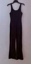 Wilo The Label Flare Ribbed Jumpsuit Size Medium Black One Piece Yoga Athletic