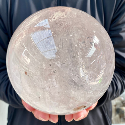 8.81LB Natural White Crystal Clear Quartz Crystal Sphere Ball Healing Meditation