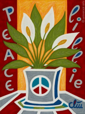 JACQUELINE DITT - Peace Lillie A4 DRUCK n.Gemälde Einblatt - Bild 1 von 3