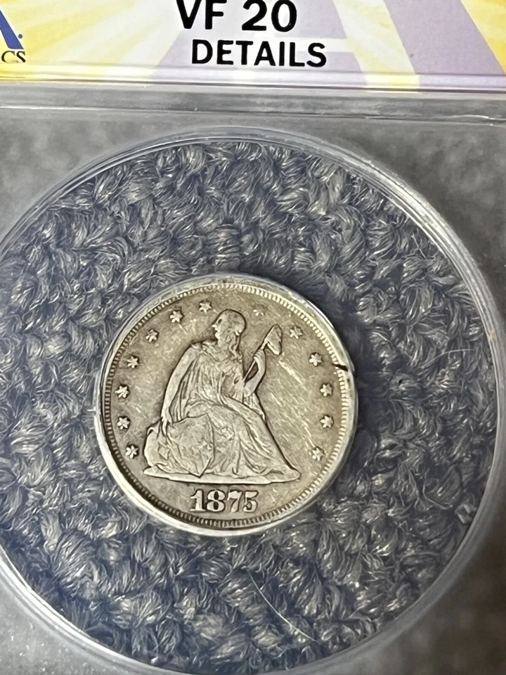 1875-S  TWENTY CENTS VF20 details - Image 2 of 4