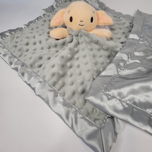 Lot 2 Harry Potter Dobby Plush Loveys Baby Security Blankets Toy Gray Satin Trim - Picture 5 of 9