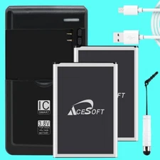 2x 3920mAh Standard Battery Wall AC Charger Cable for AT&T LG K10 K425 Cellphone