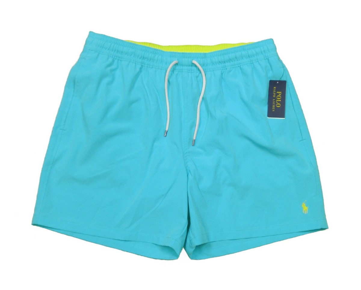 【美品】Polo Ralph Lauren swim shorts 水陸両用 Polo Ralph Lauren Men's Aqua Blue Solid Traveler 5.5