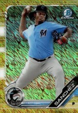 2019 Bowman Chrome #BCP-205 Sixto Sanchez Prospects Gold Shimmer Refractor #/50
