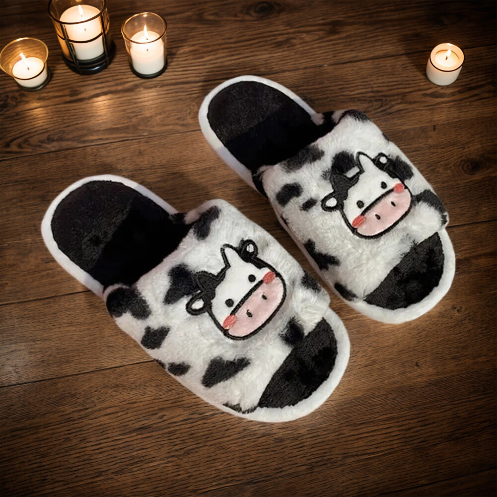 APL Pantofole Mucca Latte Peluche Antiscivolo Calde Slip on Casa Scarpe per Autunno Inverno