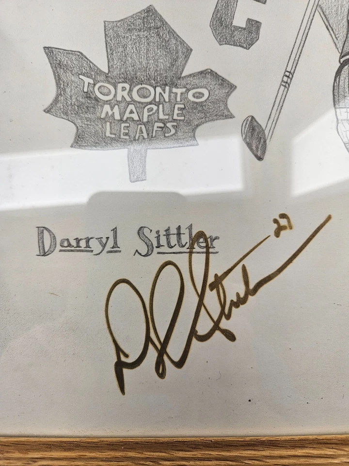 Darryl Sittler Enmarcado Firmado 43x35 - Hojas de Arce Toronto Foto 3 de 4