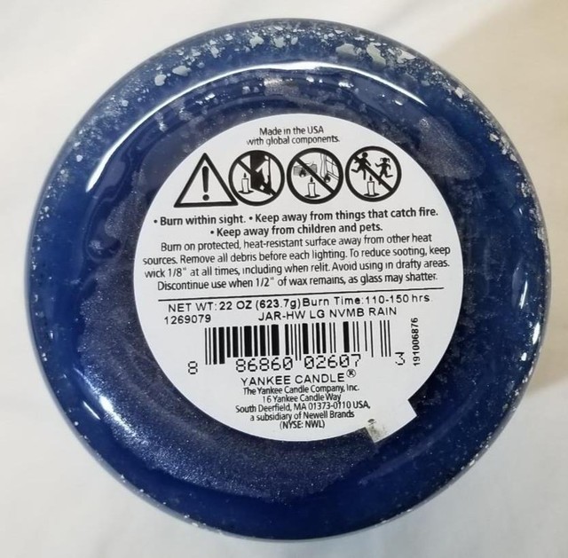 Yankee Candle November Rain Classic Large Jar Blue, 22 oz for sale