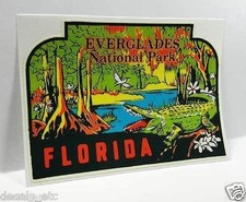 Florida Everglades Park decalcomania da viaggio stile vintage, adesivo in vinile, etichetta bagagli