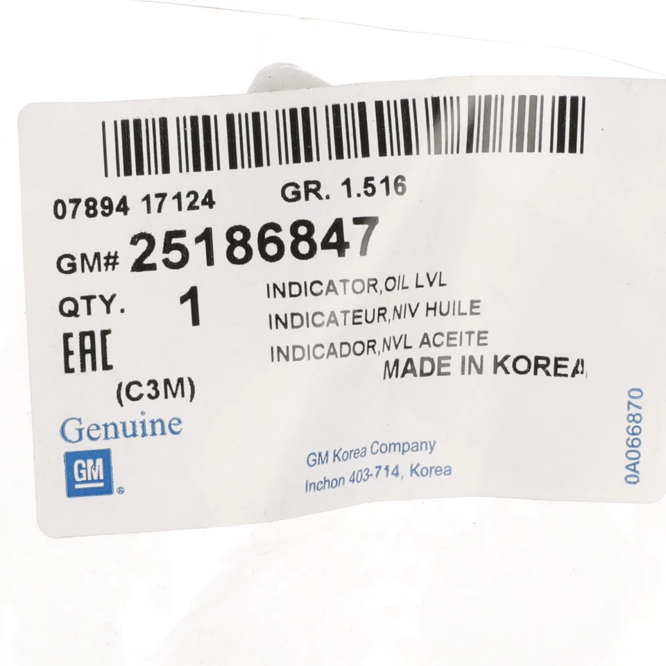 Indicador de varilla de medición de nivel de aceite del motor 13-15 Chevrolet Spark 25186847 OEM NUEVO 1,2 L Foto 4 de 4