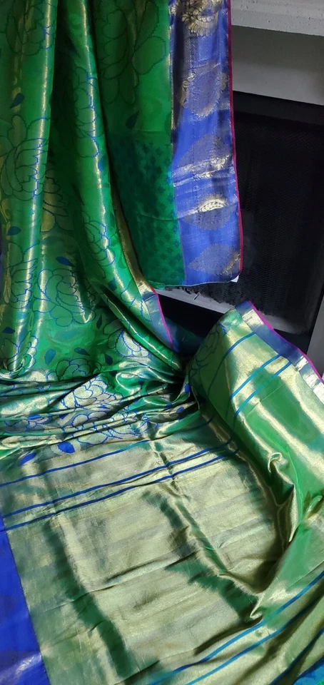 Women REAL ZARI & TISSUE KANJIVARAM Pure Silk Saree Wedding Handloom Designer - Image 2 of 4