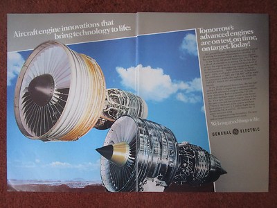 7/1982 PUB GENERAL ELECTRIC AIRCRAFT ENGINE SNECMA CF6-80C CFM56-3 ORIGINAL ANZEIGE
