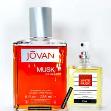 JOVAN MUSK by COTY 8 FL Oz / 236 ML After Shave Cologne +2 oz White Musk Men